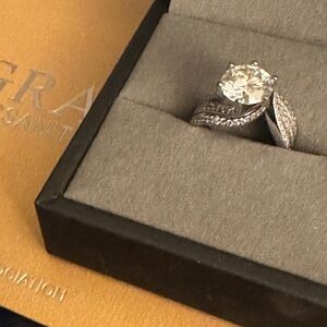 Certified Elegant 3ct Moissanite Diamond Ring
